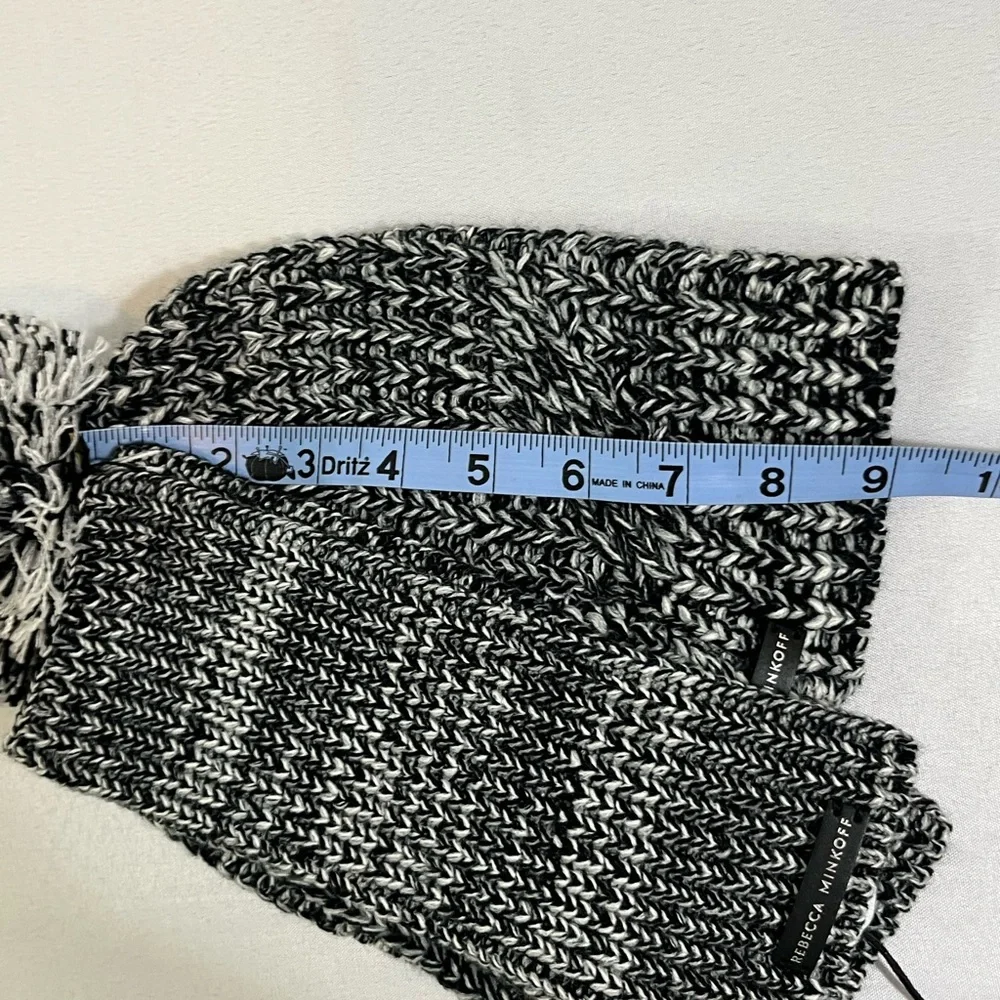 Rebecca Minkoff Beanie & Armwarmer Set - Marled Black
